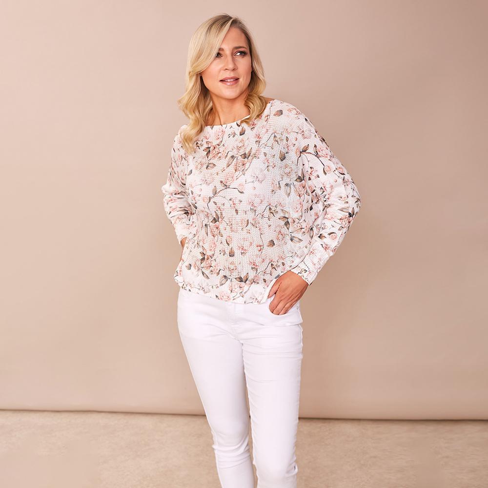 Karina Batwing Jumper ( Garden Rose)