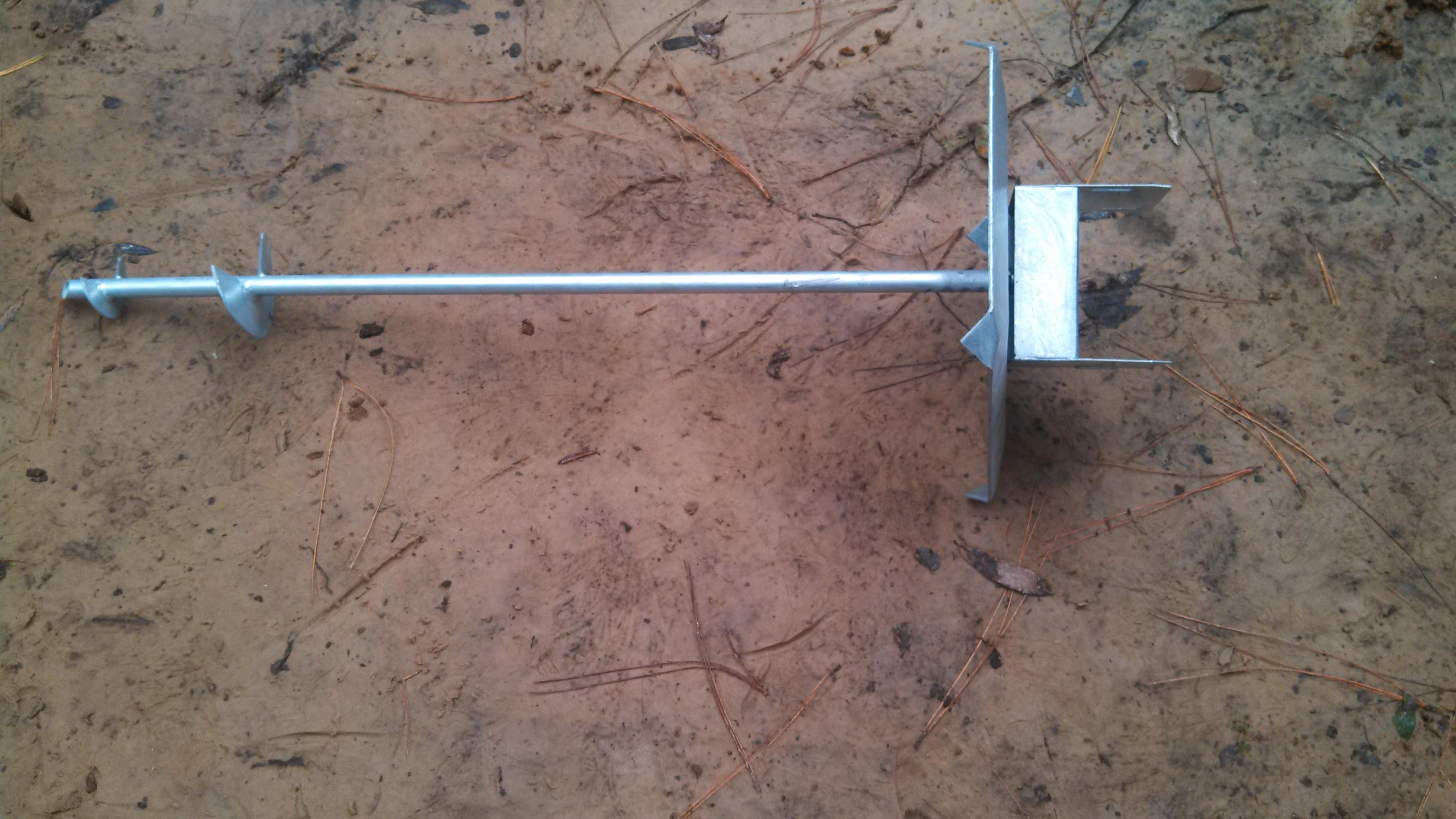 deck foot anchor floating laying flat on the ground