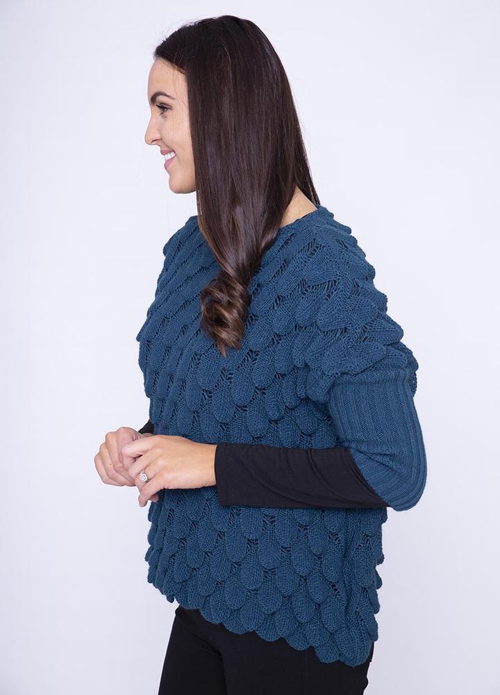 Wave Chunky Jumper in Teal