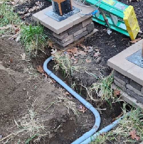 solar power wires tubed under the ground