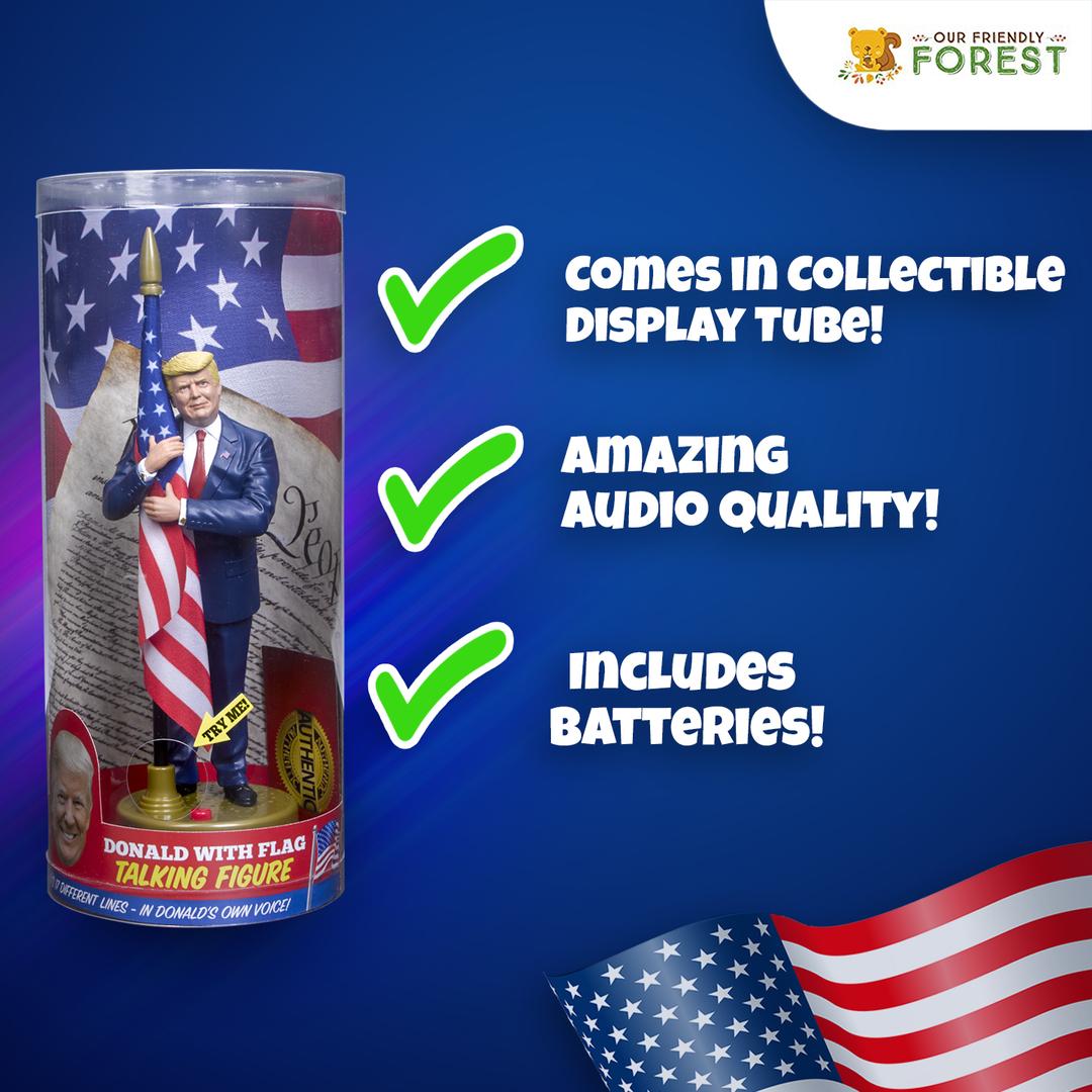 DONALD TRUMP TALKING FIGURE PATRIOTIC STATUE FIGURINE COLLECTION MAGA DISPLAY 