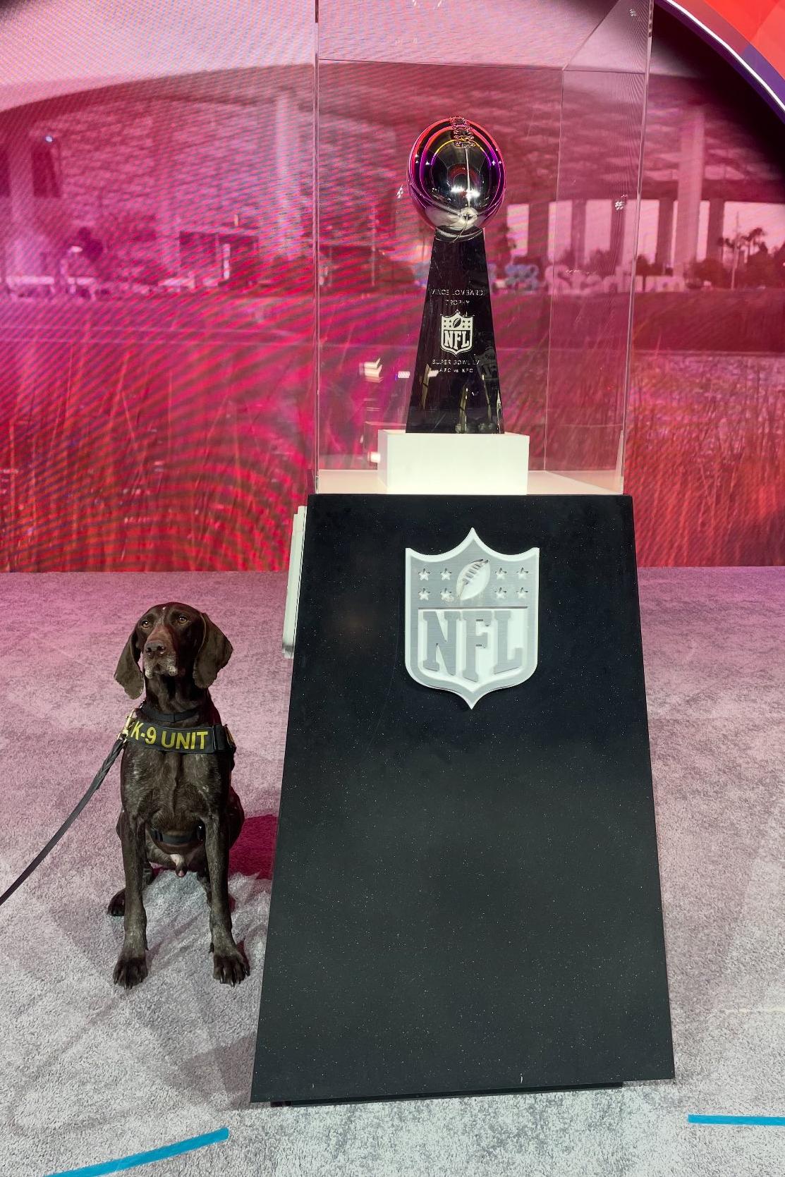 d9 deni with a nfl trophy