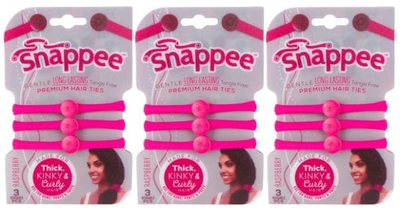 Image of 3 packs Snapee hair ties pink