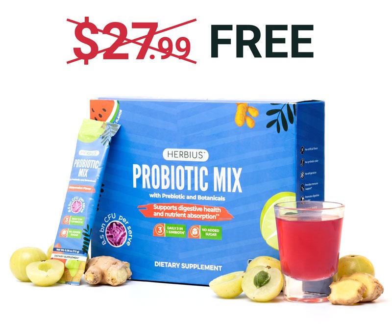 FREE full-size pack of Probiotic Mix, worth $27.99