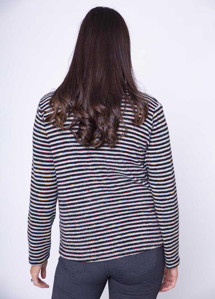 2 Pocket Stripe Top in Grey