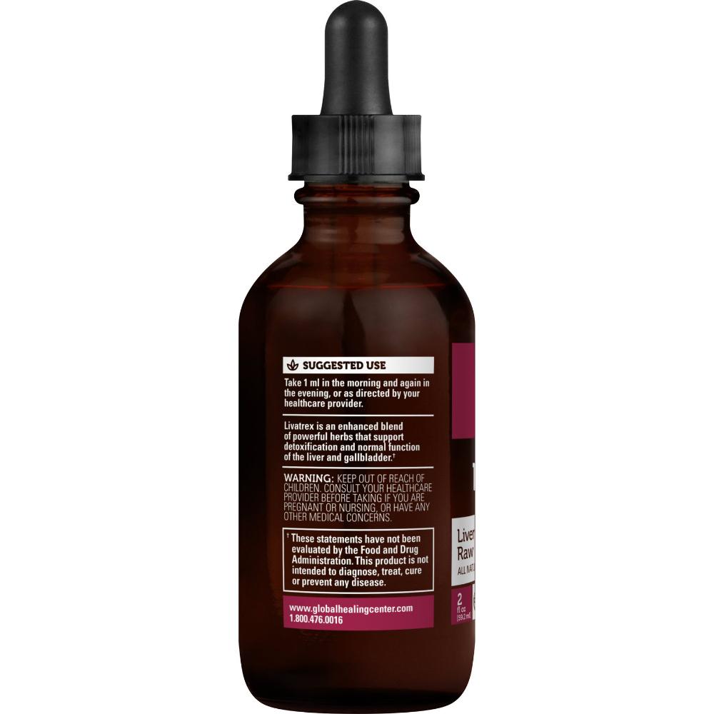 Global Healing Livatrex Liver Support Bottle Suggested Use
