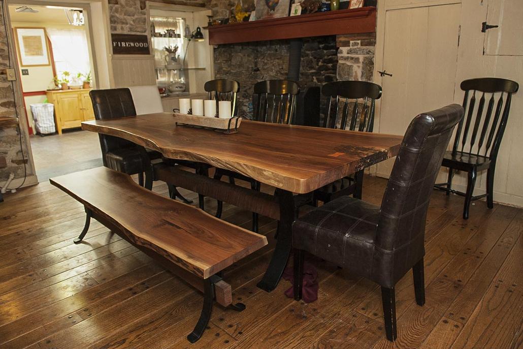 live edge walnut dining table