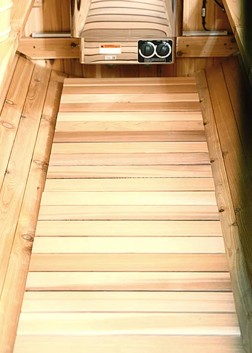 Indoor barrel sauna