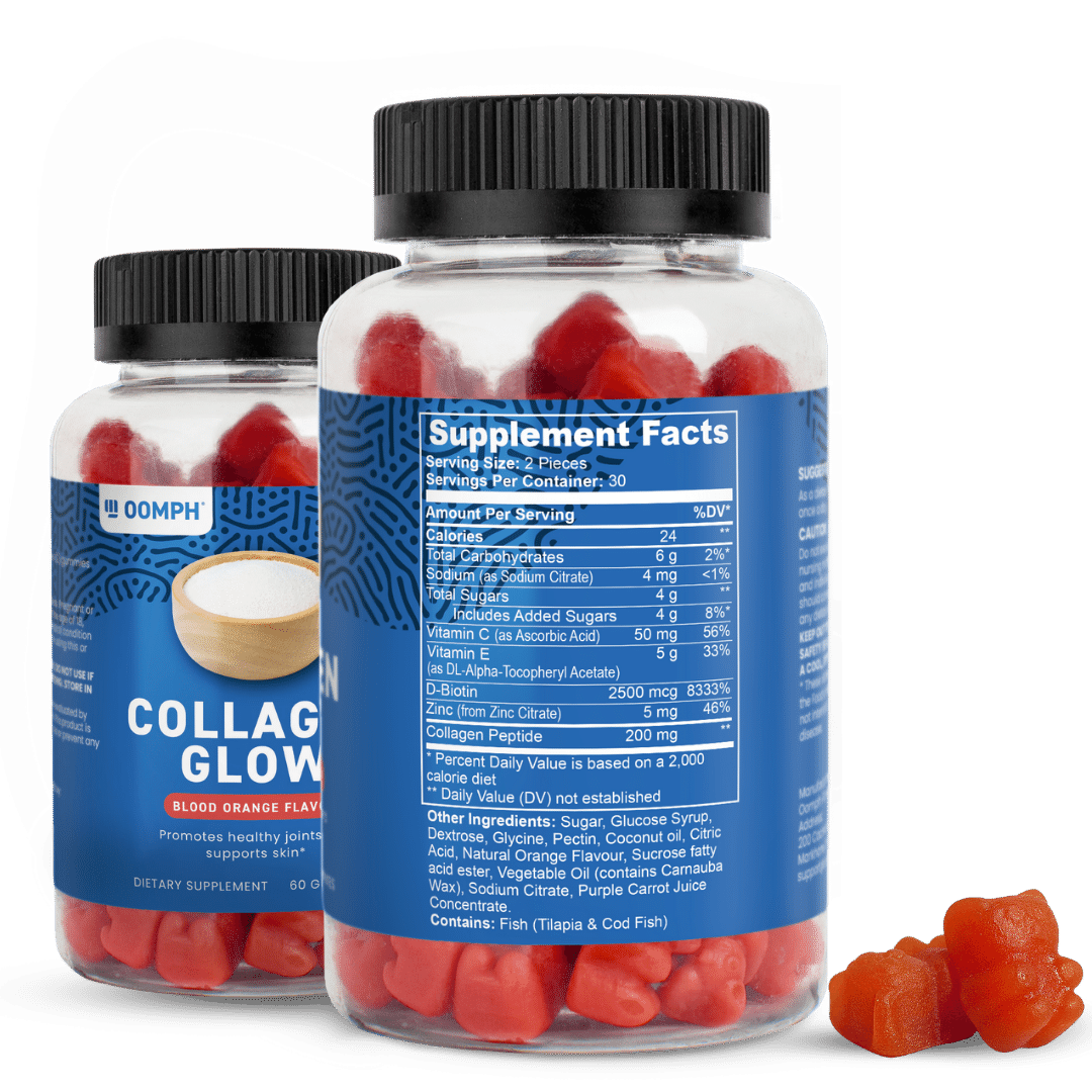 Oomph Fitness Collagen Glow Gummies for Nail, Hair, Skin, and Joint Health