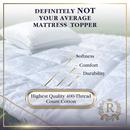 White floral jacquard Royal Therapy mattress pad with 400-thread-count cotton for softness, comfort, and durability