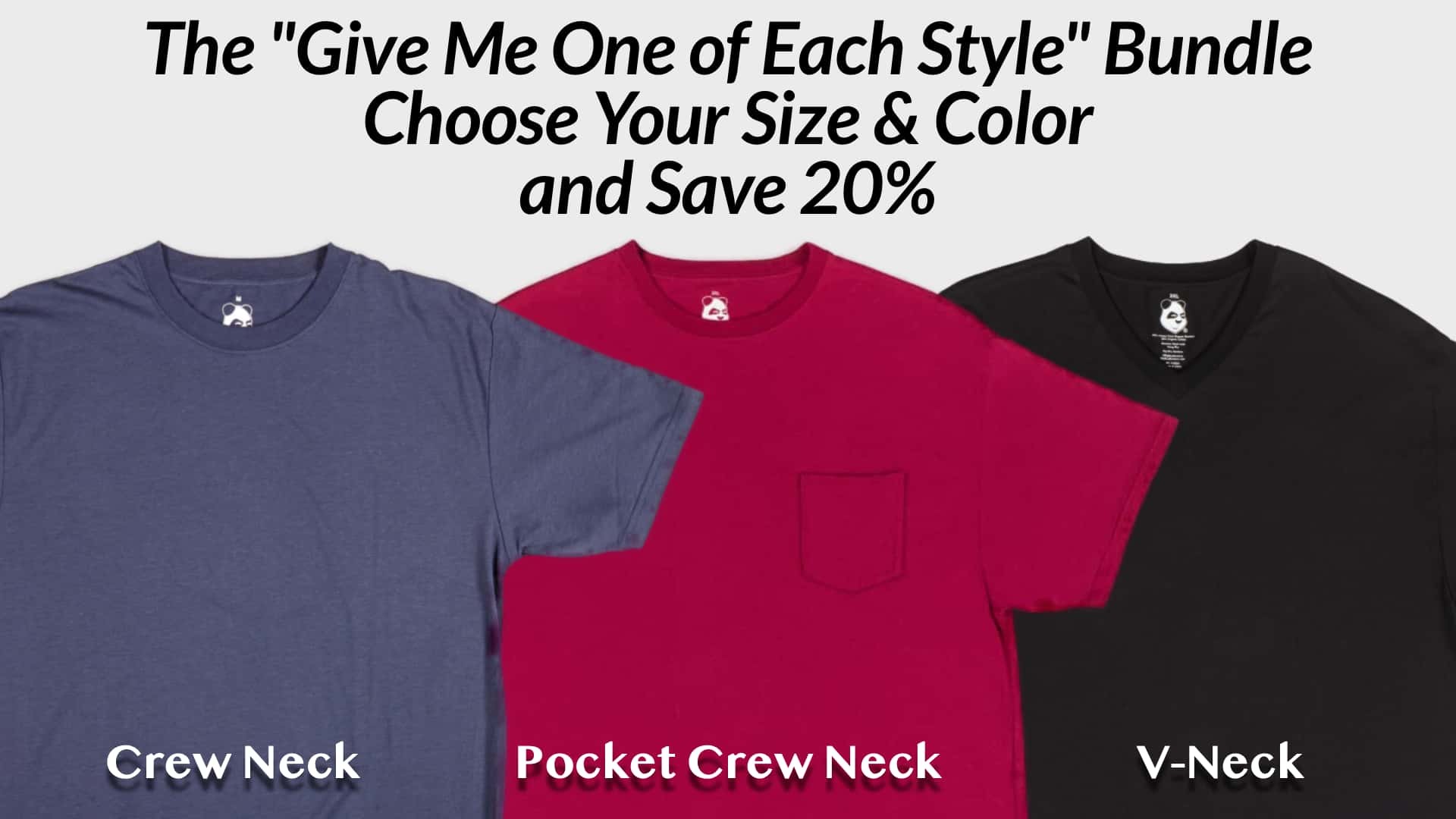 The 3XL-8XL "Give Me One Of Each Style" Bundle of Bamboo Viscose T-Shirts