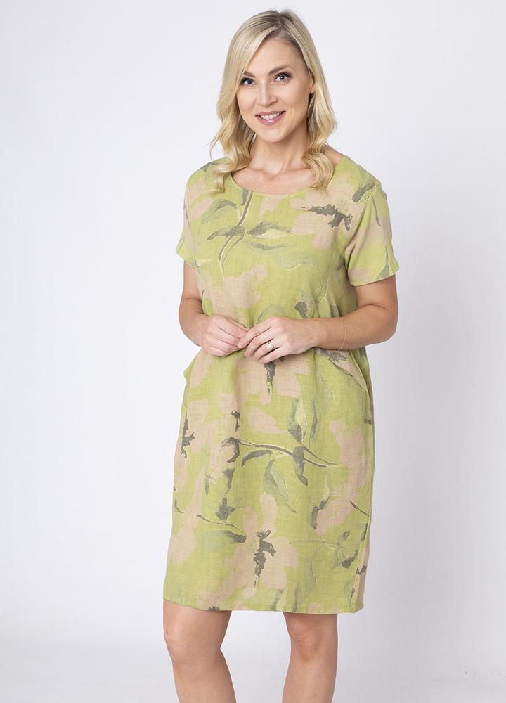 Cap Sleeve Floral Pocket Dress