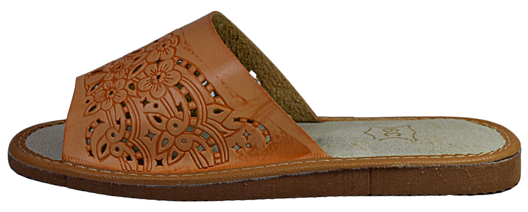 Agata - Women traditional leather slides - Reindeer Leather