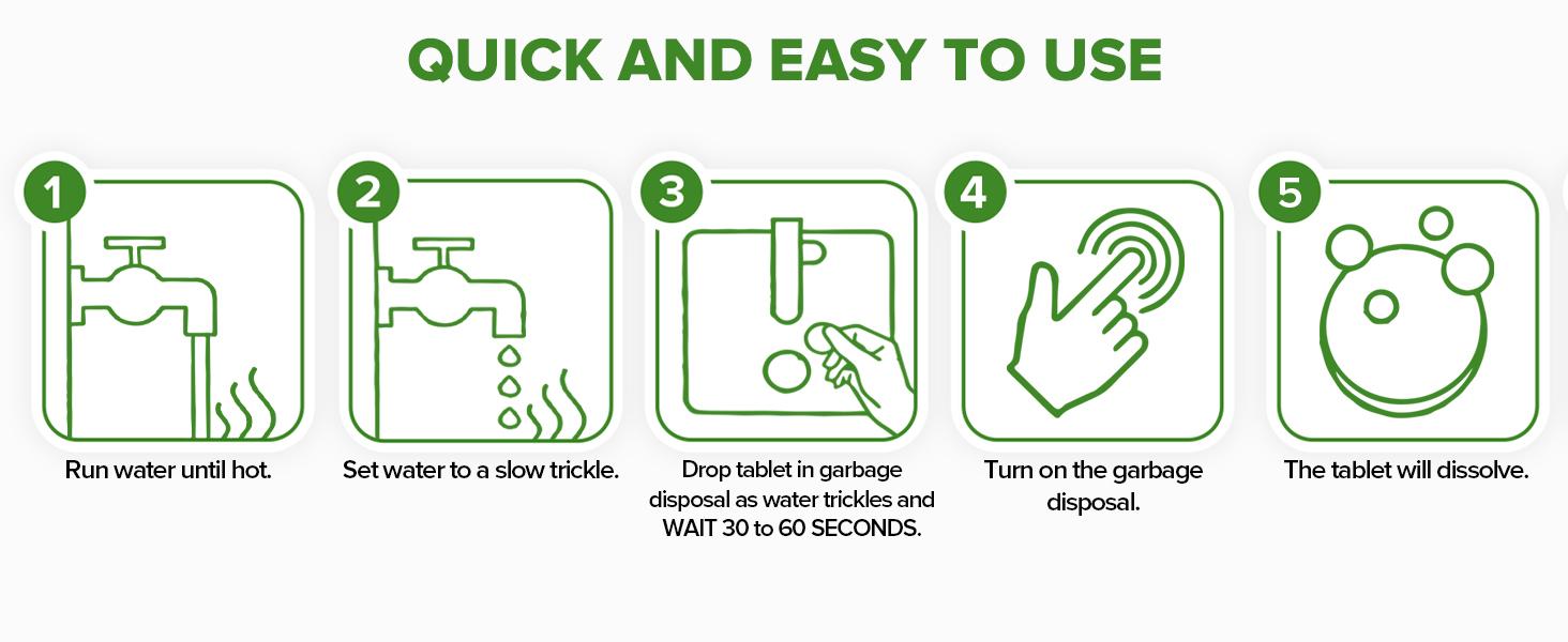 Garbage Disposal Cleaner Deodorizer Tablets Heavy Duty, Odor Eliminato