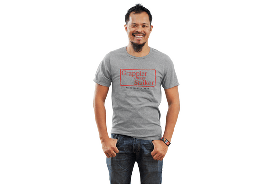 boxing t shirt, martial arts t shirts, striker t shirt, grappler t shirt, athletic heather color t shirt, judo t shirt, kickboxing t shirt, brazilian jiu jitsu t shirt