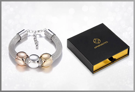 Cube Charms Silver Metal Bracelet