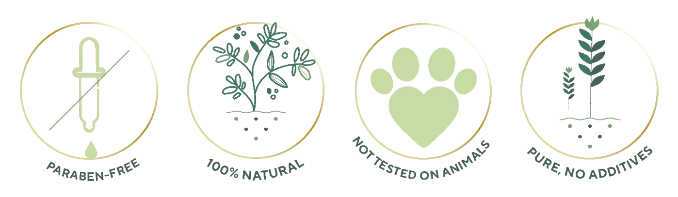paraben free, 100% natural, not tested on animals, pure, no additives 1