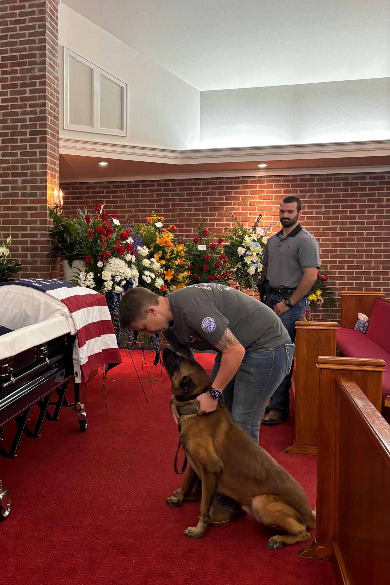 Bond at Cpl Wright's funeral