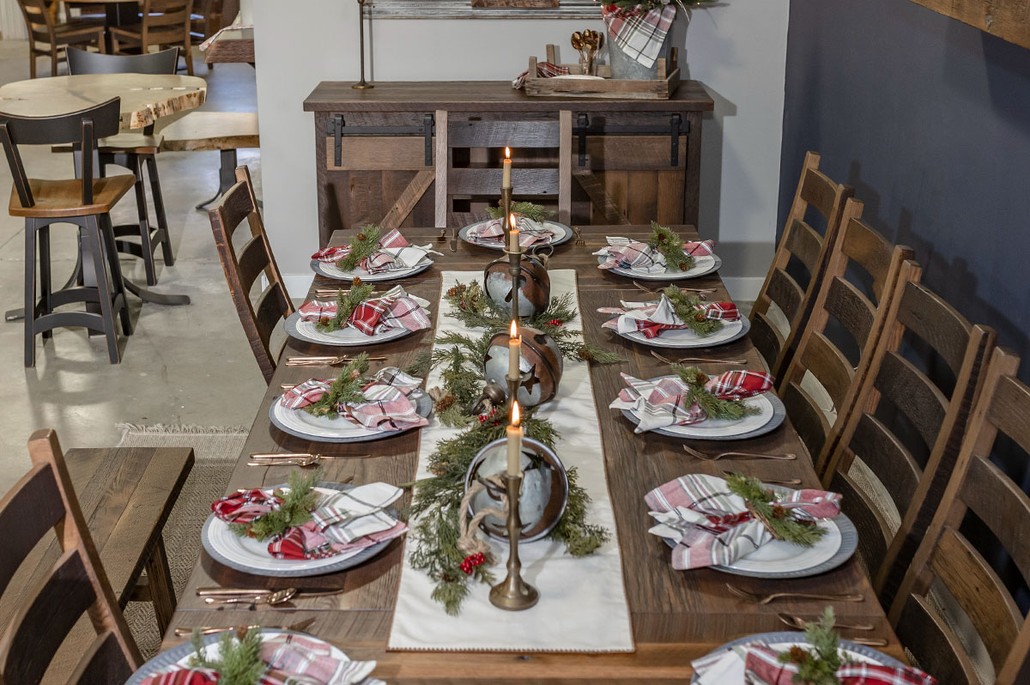 montana extendable dining table for holiday setting