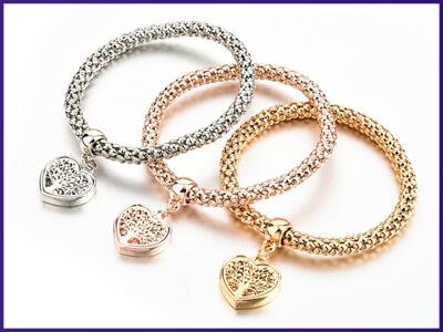 Cube Charms Silver Metal Bracelet