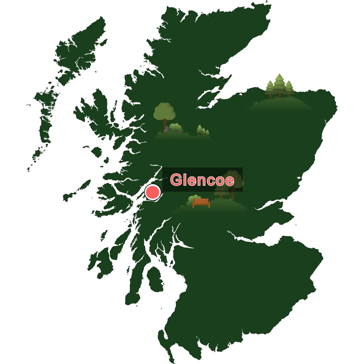 Glencoe Scottland Map