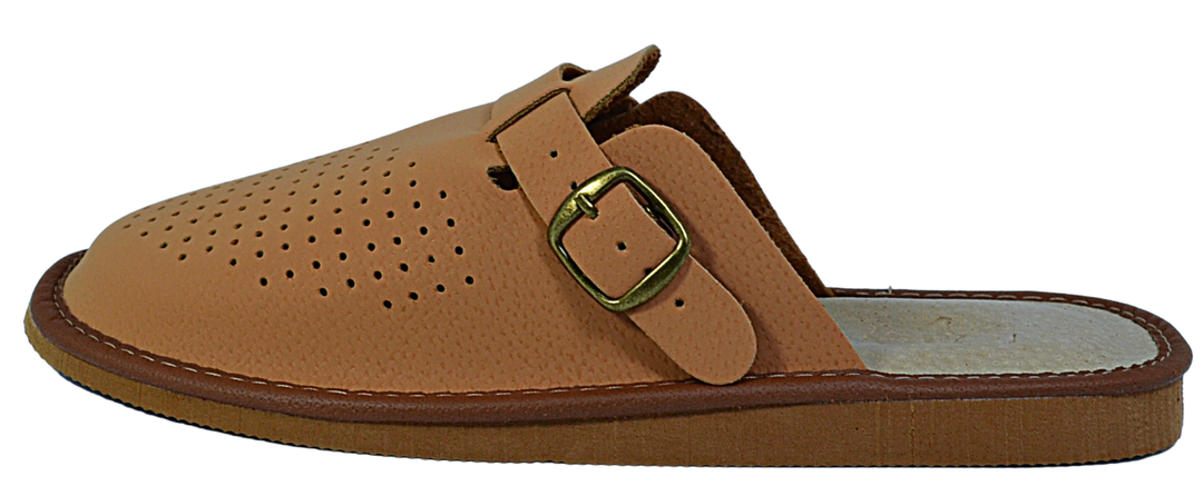 Kai - Mens polish leather slippers - Reindeer Leather