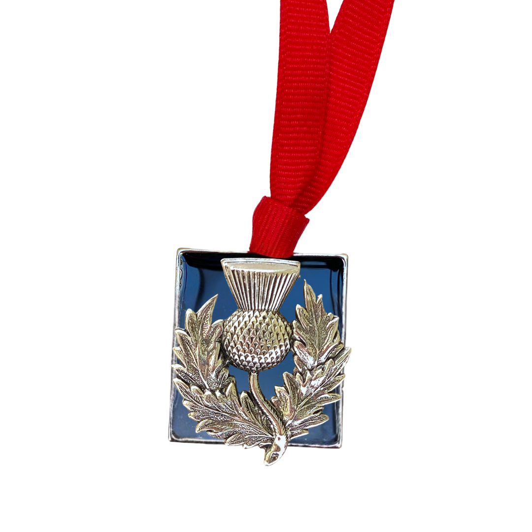 Silver Thistle Christmas Ornament