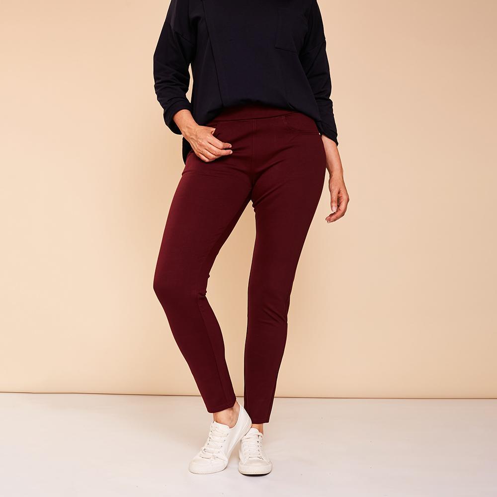 Ann Stretch Trousers(Wine)