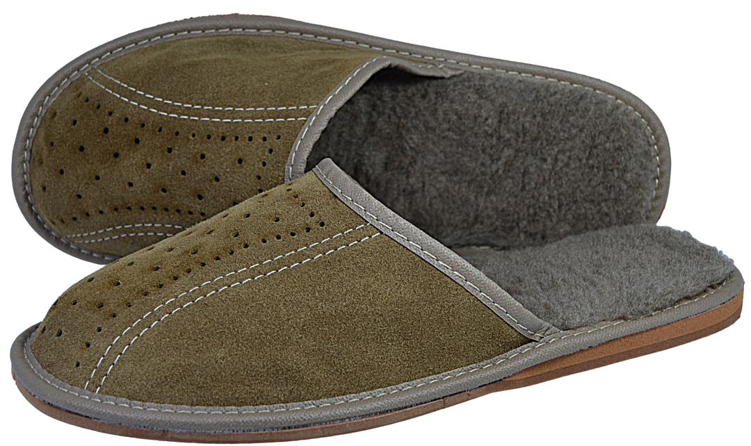 Jax - Mens leather house scuffs - Reindeer Leather