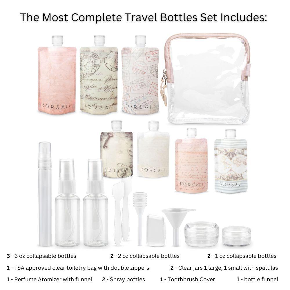 flat travel bottles