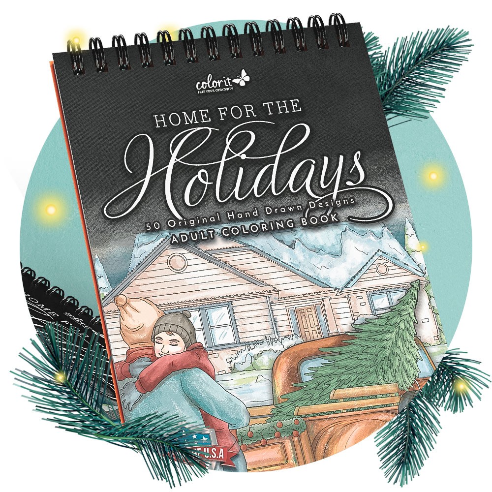  ColorIt Home for the Holidays, Christmas Coloring Book
