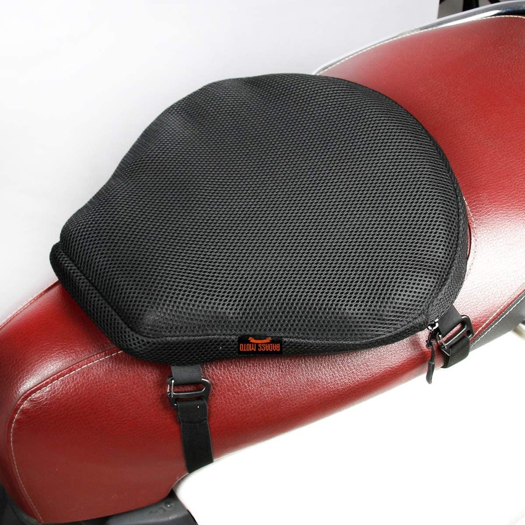 Badass Moto Motorcycle Seat Cushion - Air Filled Motorcycle Seat Pad Butt  Protector - Breathable Motorcycle Seat Cover Reduces Pressure and Fatigue.