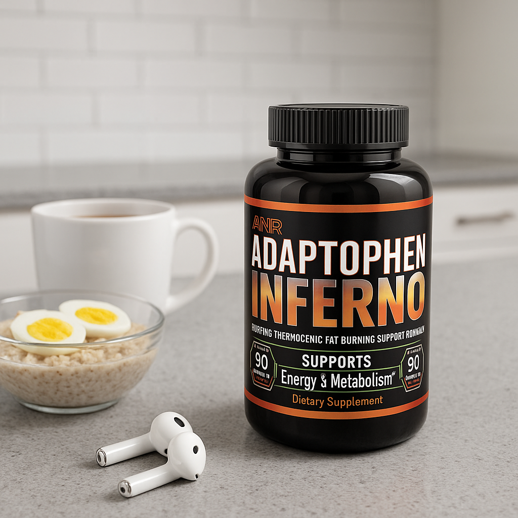 A muscular middle-aged man who uses Adaptophen to boost free testosterone levels