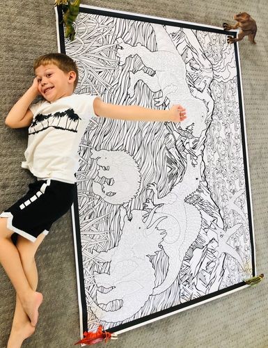 Dinosaur Personalized Giant Coloring Poster 48"x63"