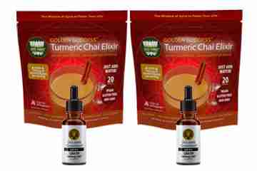 Golden Goddess CBD Oil & Turmeric Chai Elixir 2 Pairs
