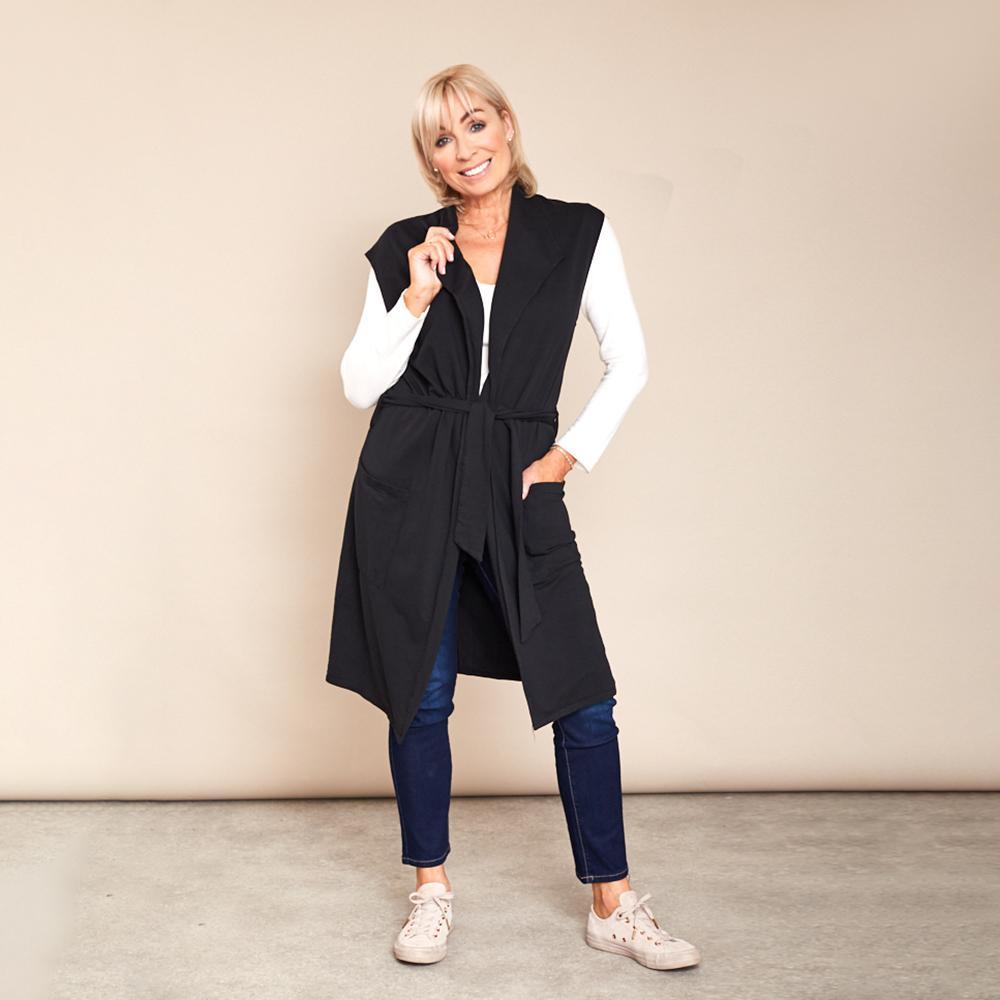 Katrina Jersey Gilet (Black)