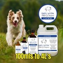Selvita Canine Product images with dog 100ml to 4L