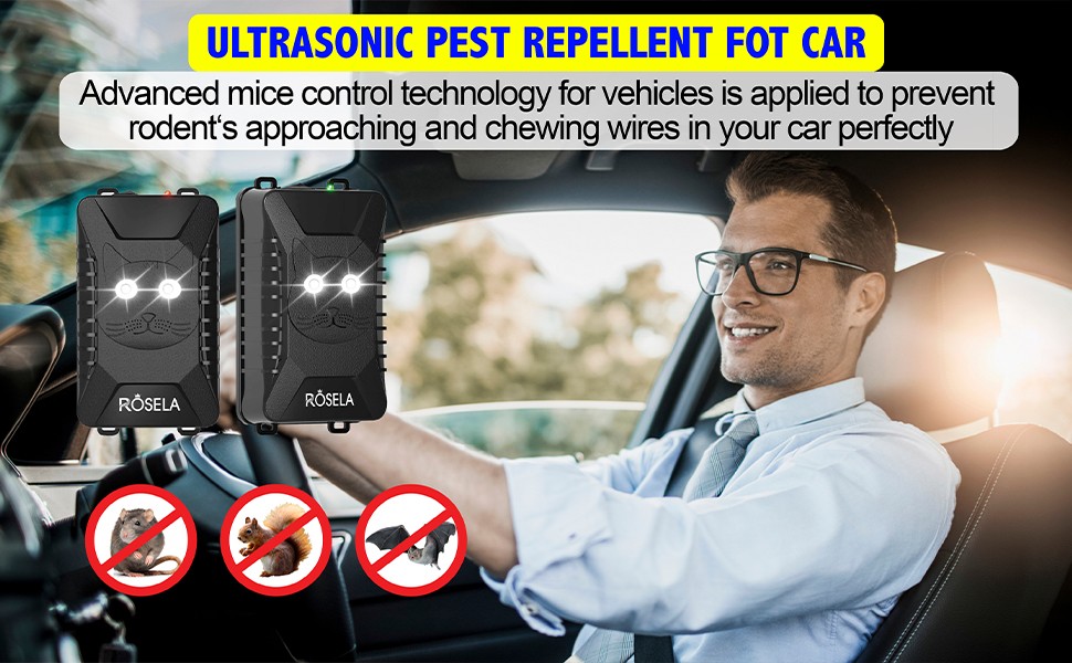 Ultrasonic Pest Repeller - Car Rodent Repellent - Pest Repellent Plug in  Under Hood, Trucks, Car Engine - Vehicle Mice Repellent for Rodents,  Squirrels, Bats, Mice, Chipmunks - 2 Pack Mouse Repellers | HomeShielders