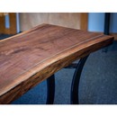 details of live edge walnut desk