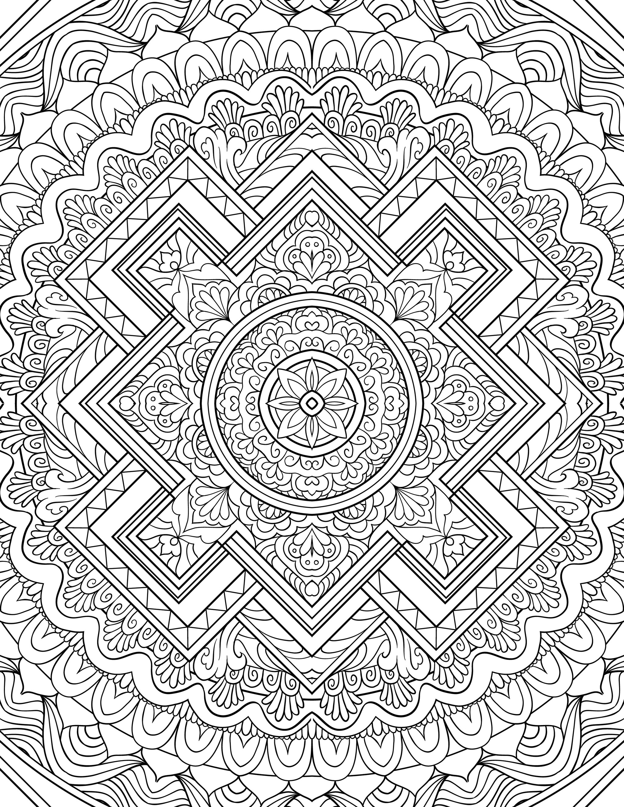 difficult mandala coloring pages printable