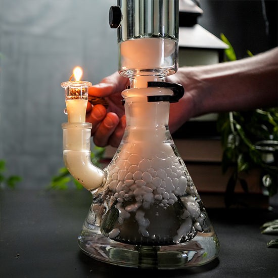 16 Inch Sprinkler Percolator to Circ Ball Perc Bong Glass Water Pipe -  18mm Male Dry Herb Bowl - Black -SmokeDay