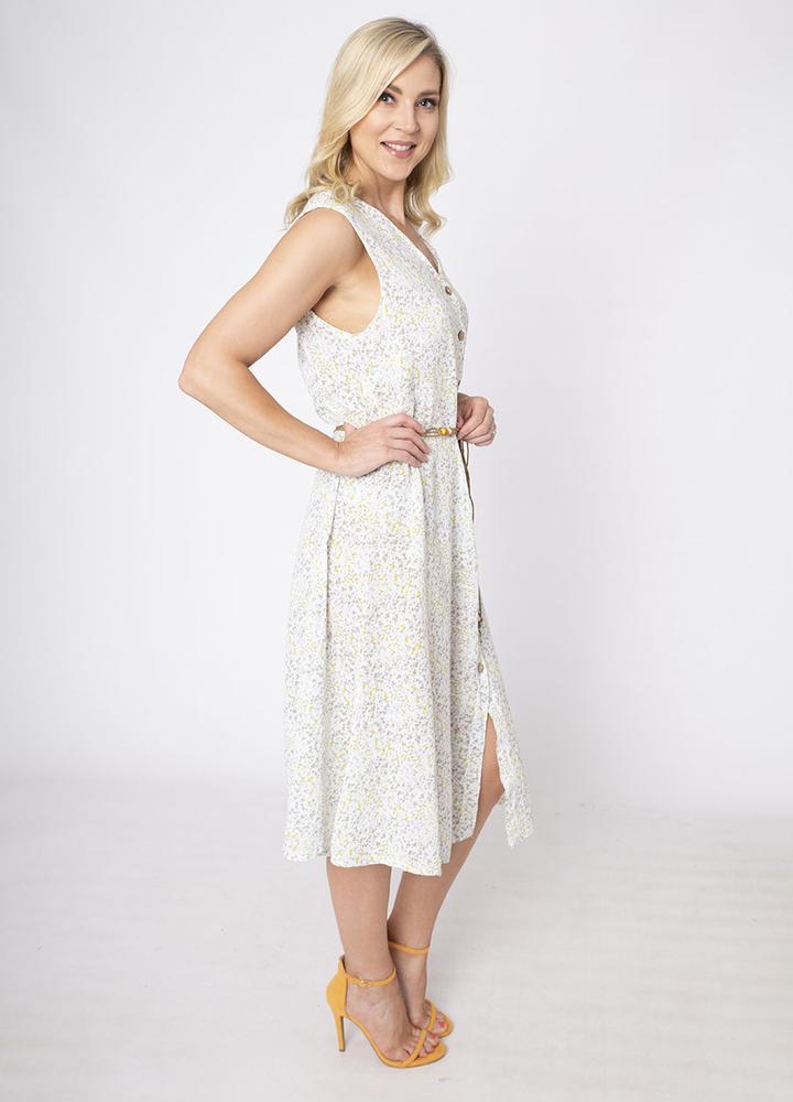 Sleeveless Floral Dress & Belt