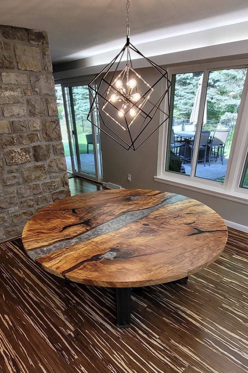 round epoxy dining table