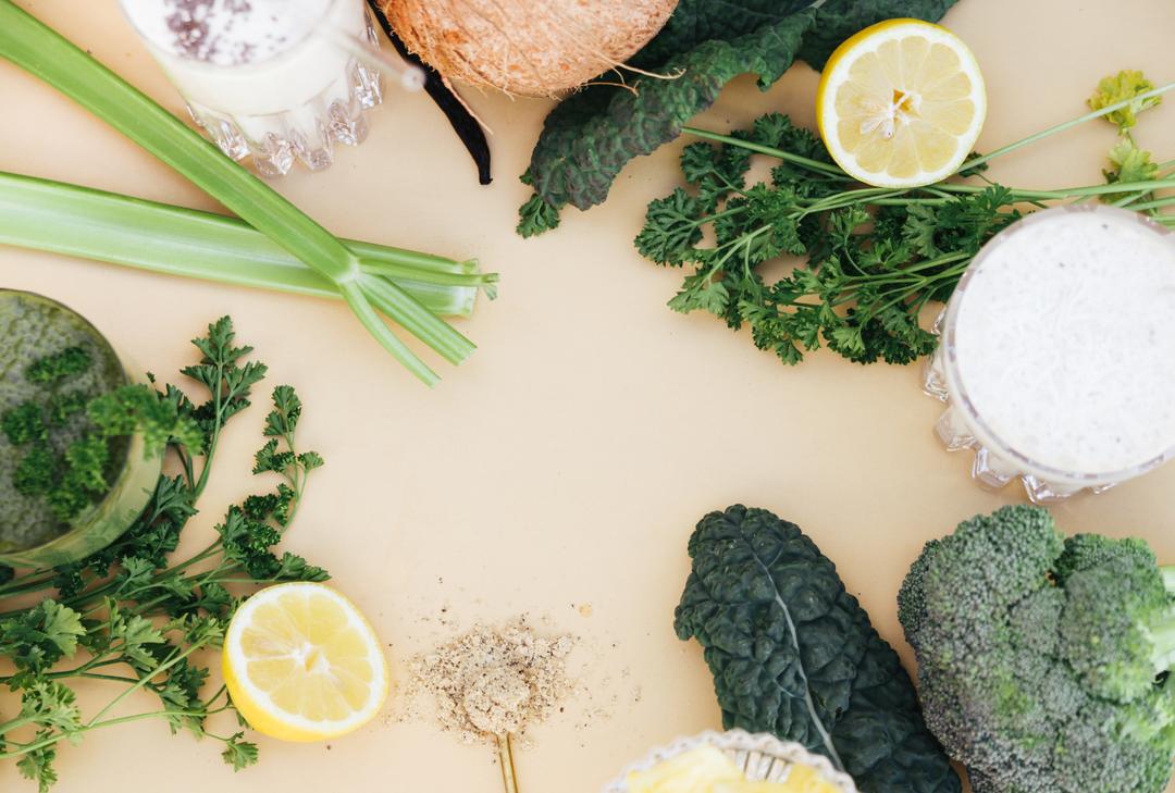 Top view of mixed greens