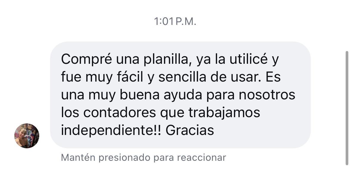 Compré una planilla, ya la utilicé y fue muy fácil y sencilla de usar.