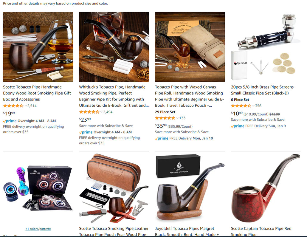 Handmade Tobacco Pipe with Waxed Canvas Pipe Roll, Wood Smoking Pipe Gift  Set