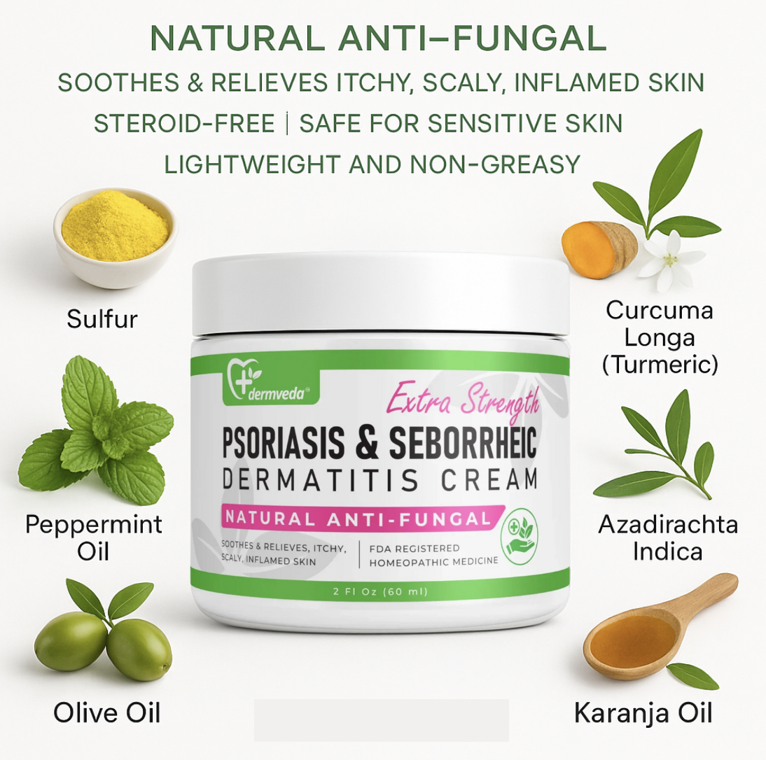 Dermveda Psoriasis Sebrrheic treatment cream ingredients