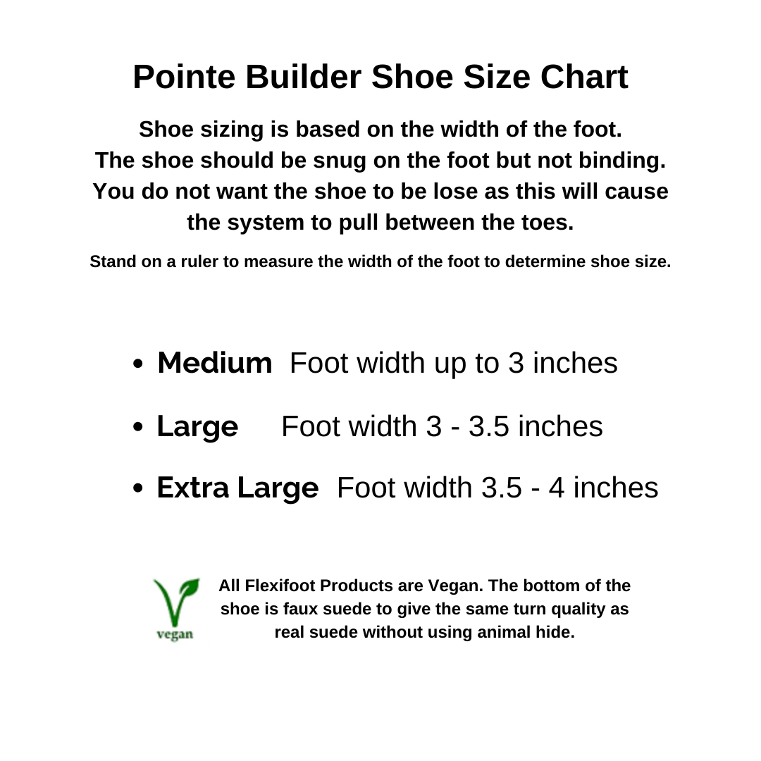 Pointe Builder Size Chart