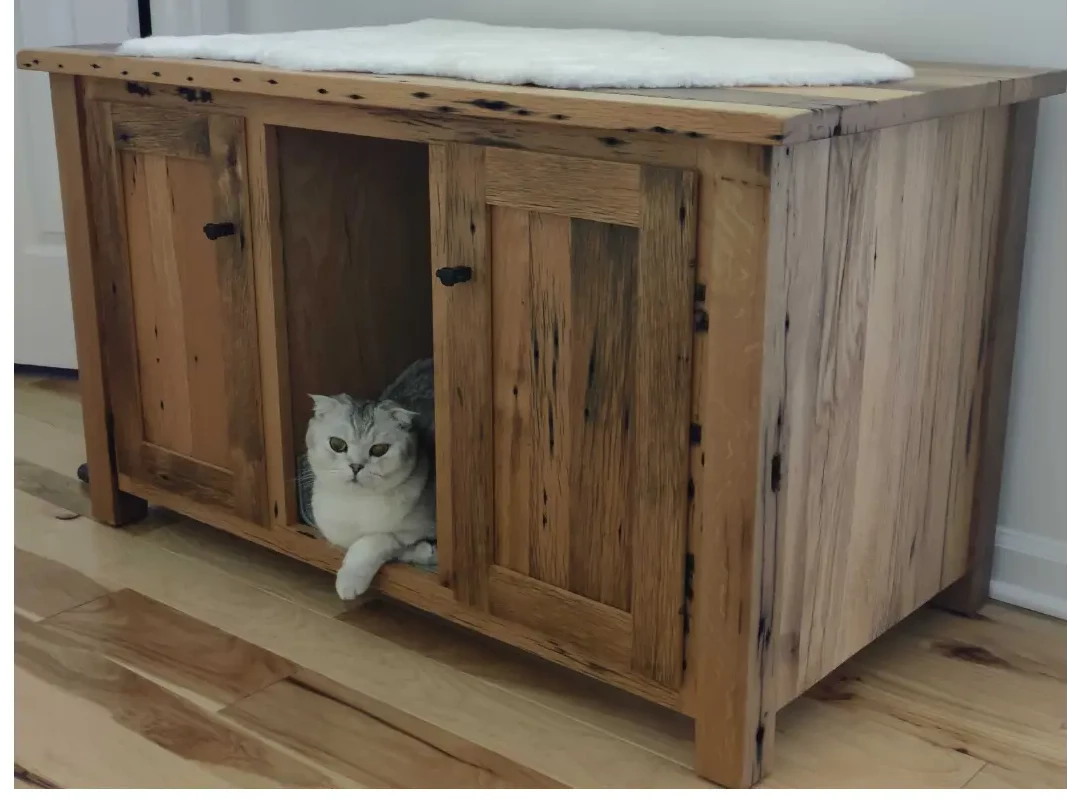 Reclaimed Wood Kitty Litter Box