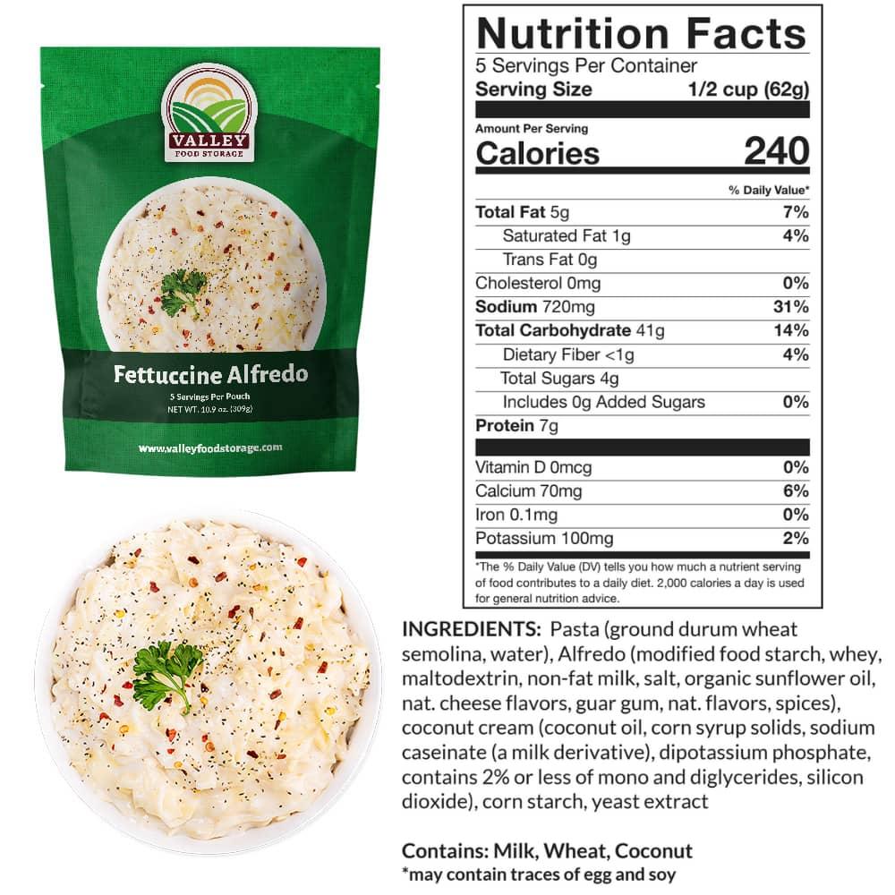 Fettuccine Alfredo Nutrition Facts